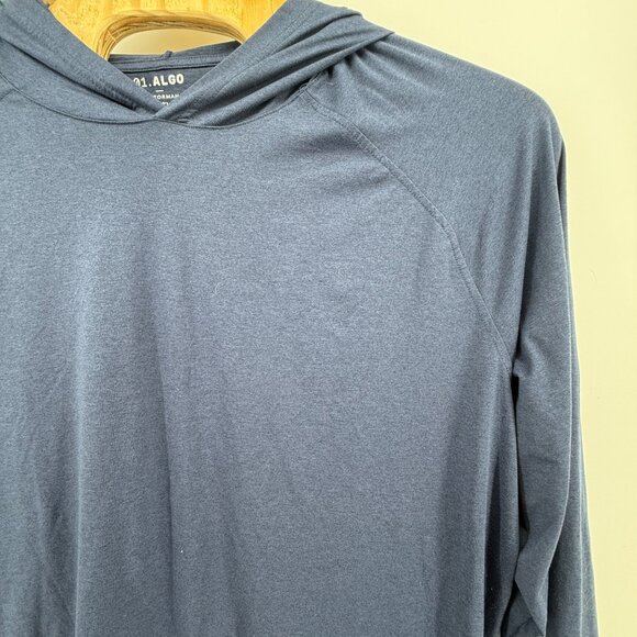 01.ALGO 0.1 Performance Hoodie Quick Dry UV SPF 40 Pullover Mens 3XL Blue Preppy - Picture 2 of 9